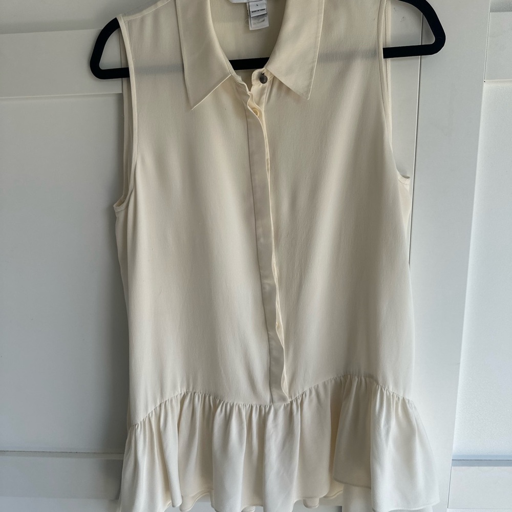 Diane Von Furstenberg Cream Sleeveless Blouse